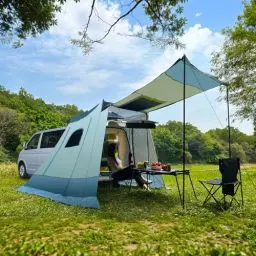Produktbild: Heckzelt Auto für VW T5 T6, 250x200x205CM, Heckklappenzelt für 2-3 Personen, Camping Busvorzelt Autozelt, Heckzelt SPF 50+, Kofferraum Zelt, Heckzelt Caddy, kompakte Limousinen, SUV, Busse, LKW.