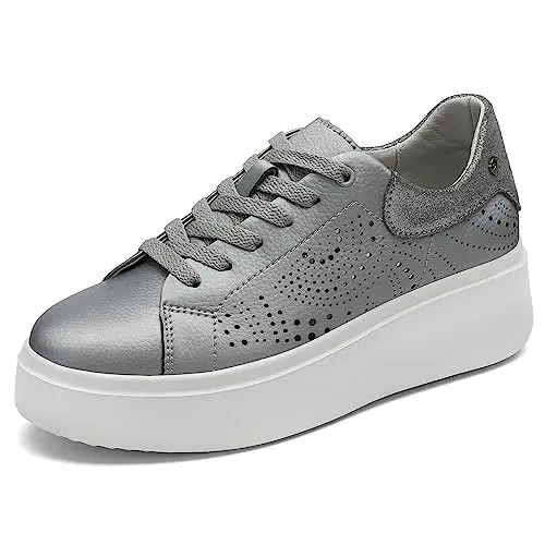 Produktbild: hecodi Damen Halbschuhe Plateauschuhe Trainer Grau 37