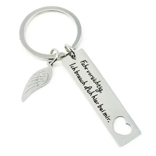 Produktbild: HeDaKang Schlüsselanhänger Schutzengel Glücksbringer Auto Personalisiert - Autoschlüsselanhänger mit Gravur Key Chains Geschenke Kleinigkeiten für Frauen Männer Freunden Kollegen