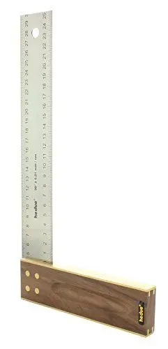 Produktbild: Tischlerwinkel 250 mm Nussbaum mit Edelstahlblatt 45 mm