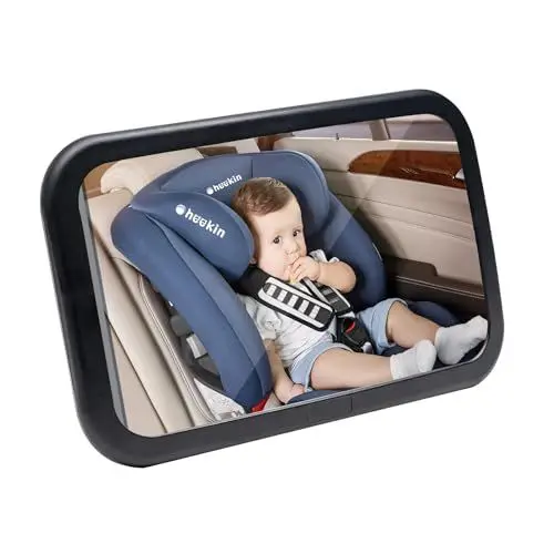 Produktbild: heekin baby autospiegel rückspiegel ，360°schwenkbarer auto baby rücksitz spiegel,breites sichtfeld, deutlich sichtbar, bruchsicher, sie können immer den zustand des babys sehen, einfache Installation