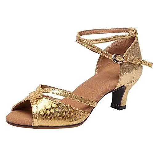 Produktbild: Heels Schuhe Mode tanzen Freizeit atmungsaktive Sandalen High Outdoor-Frauen High Heels Schlangenmuster Damen Schuhe (Gold, 38)