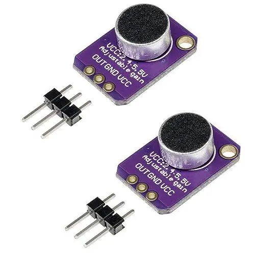 Produktbild: Heemol 2 stücke Elektret Mikrofonverstärker Modul 2,4V bis 5,5V Einstellbare Verstärkung MAX4466 Breakout Sensor Amplifier Module.