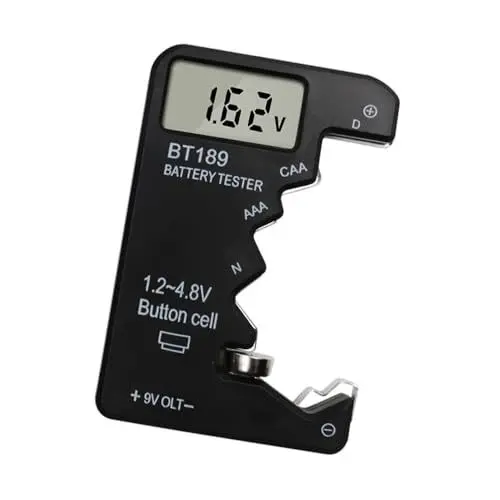 Produktbild: Heemol Digitaler Batterietester Universal Batterieprüfer Batterietestgerät BT189 mit Display batterietester für aaa, aa, c, 9v（schwarz）