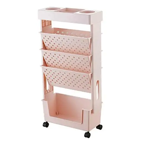 Produktbild: HEEPDD Bewegliches Bücherregal, Stabile Struktur, Mobiles Bücherregal in Kompakter Größe für das Büro (Rosa), (HEEPDDi6g0v89dta-12)