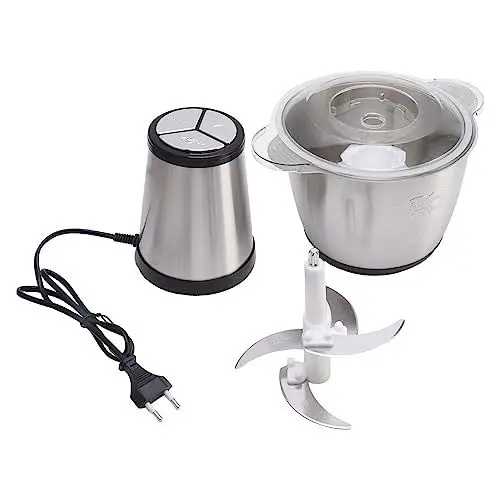 Produktbild: Elektrischer Fleischwolf, 3 L, 600 W, Edelstahl, Fleischmixer, Fleischwolf, Elektrischer Lebensmittelzerkleinerer für Fleisch, Gemüse, Früchte, Nüsse mit 4 Klingen, EU-Stecker,