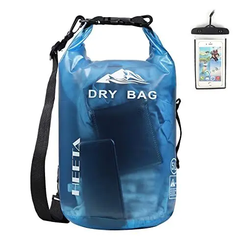 Produktbild: HEETA Dry Bag Wasserdichter Packsack 5L/10L/20L Wasserdicht Taschen mit Handytasche und Gurte für Boot und Kajak, Angeln, Rafting, Schwimmen(Blau) -20L