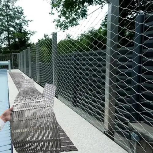Produktbild: HEFJIAYCIQ Flexibles Edelstahlseilnetz, Langlebiges Gewebtes Anti-Fall-Sicherheitsnetz Aus Metall, Für Innen- Und Außengeländerzäune,Silber,2x8m