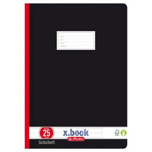 Produktbild: Herlitz Schulheft x.book, A4, liniert mit Rand, Lineatur 25, 20 Blatt, 10 Stück