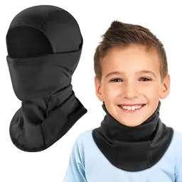Produktbild: HEGCOIIE Kinder Sturmhaube Winter Winddicht Thermo Balaclava Gesichtsmaske Skimaske Sturmmaske für Jungen Mädchen Outdoor Sports Radfahren, Skifahren, Fahrrad (Schwarz)