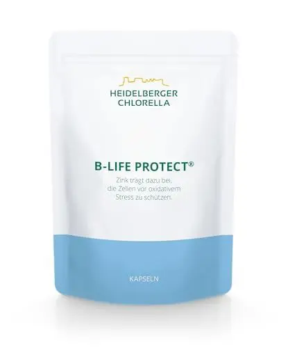 Produktbild: Heidelberger Chlorella – B-Life Protect Kapseln, mit aktivem Vitamin B6 (Pyridoxal-5-Phosphat), vegan, hochdosiert, gute Bioverfügbarkeit, 216 g, 360 Kapseln