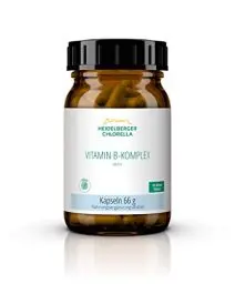 Produktbild: Heidelberger Chlorella – B-Life® Vitamin B-Komplex aktiv Kapseln, aktives Folat (5-MTHF als Quatrefolic®), hochdosiert, gute Bioverfügbarkeit, vegan, 66 g, 120 Kapseln