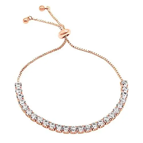 Produktbild: Heideman Armband Ardeo Damen - Aus hochwertigem Edelstahl roségold farbend poliert mit Stein weiss glänzend individuell verstellbar mit Verlängerungskettchen Armkette Damen funkelnd rosé goldfarbend