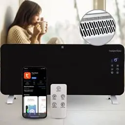 Produktbild: Heidenfeld Konvektor Heizung GK200 | 𝟯 𝐉𝐀𝐇𝐑𝐄 𝐆𝐀𝐑𝐀𝐍𝐓𝐈𝐄 - Glaskonvektor 2000 Watt - Heizlüfter - Heizkörper - Elektroheizung - Elektro Heizer - Bis 40 m² (GK200 ohne WLAN)