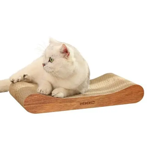 Produktbild: Heikoeco® Kratzbretter Katze, 2 in 1 Kratzpappe für Katzen, Katzenspielzeug Lounge-Katzensofa aus Hochwertiger Wellpapp, Lounge-Bett 42 × 6.5 × 20 cm