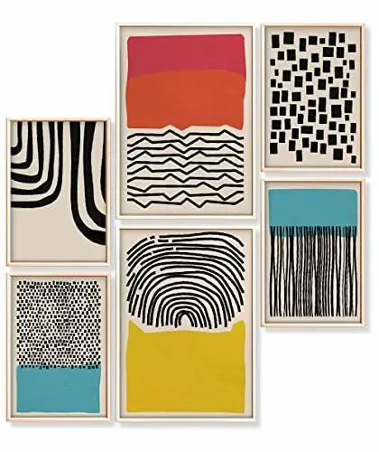 Produktbild: Heimlich – Poster-Set – 2 A3 / 30 x 42 cm + 4 A4 / 21 x 30 cm – Premium-Poster – ungerahmte Drucke – moderner Stil – abstrakt blau bunt