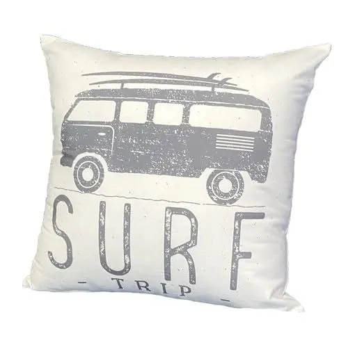 Produktbild: heimtexland ® Dekokissen Surf Camper Outdoor Adventure Geschenk Deko Kissen 40x40 Velour Kissenhülle Typ876 Surf Trip