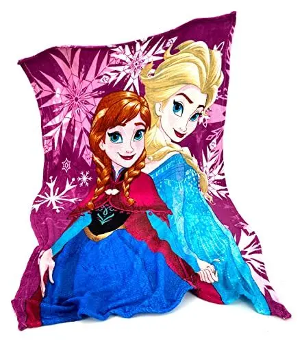 Produktbild: heimtexland ® Kuscheldecke super weiche Kinderdecke 100x140 Disney Frozen Eiskönigin Flanell Decke Kinder Wohndecke Typ842 ELSA und Anna - Violett