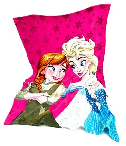 Produktbild: heimtexland ® Kuscheldecke super weiche Kinderdecke 100x140 Disney Frozen Eiskönigin Flanell Decke Kinder Wohndecke Typ842 ELSA und Anna - Pink