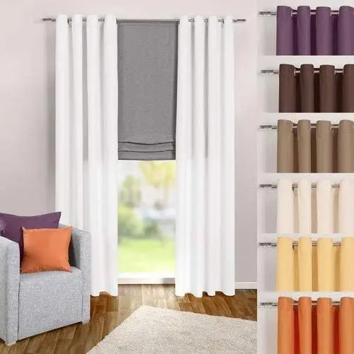 Produktbild: heimtexland ® Ösenschal Vorhang in weiß Uni Blickdicht Aber lichtdurchlässig HxB 245x140 cm - Dekoschal Microfaser mit wunderschön leichtem Fall - Gardine Typ117
