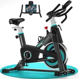 Produktbild: Heimtrainer Fahrrad, Advamsoler Spinning Bike Indoor Hometrainer Fahrrad mit Silent Belt Drive, LCD-Monitor für Cardio-Workout-Training im Heim-Fitnessstudio, 160 kg Belastbar