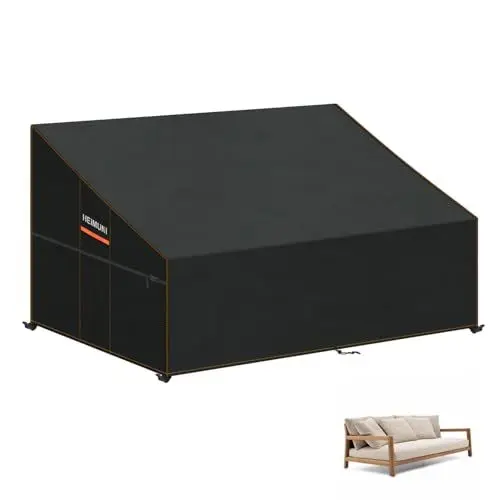 Produktbild: HEIMUNI Loungemöbel Abdeckung Wasserdicht Gartensofa Schutzhülle für 2 Sitzer Lounge Sofa Outdoor Rattansofas Überzug Lounge Gartenmöbel Sofa Abdeckung für Balkon Lounge Sitzgruppe 178x99x80/40cm