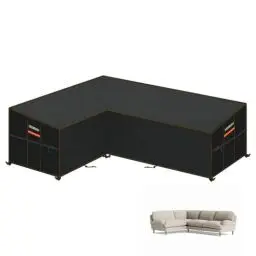 Produktbild: HEIMUNI Gartenmöbel Abdeckung für L-Form Sofas Wasserdicht Ecksofa Abdeckplane mit Belüftungsöffnungen, Winddicht Lounge Abdeckung Loungemöbel Abdeckhaube für L Form Lounge 210x260x90x80/65cm