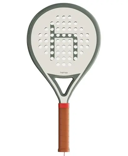 Produktbild: heinsa Carbon Padel Schläger mit Kanten Schutzband | Padel Tennisschläger für anspruchsvolle Spieler:in mit 100% Carbon Rahmen (1x Carbon Padelschläger)