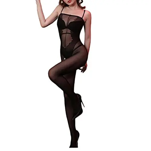 Produktbild: HeißE DamenunterwäSche Damen Sexy GroßE GrößEn Sexy Dessous Three Points Passion Enge Strümpfe Zerreißbares Sexy Netz-Kleidungsset Pyjama Damen Kurz Sexy Sexi UnterwäSche Damen (Black, One Size)