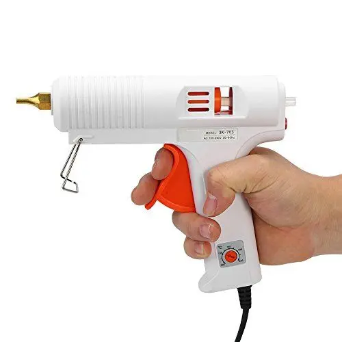 Produktbild: Heißklebepistole Metall Pistole Fusion Einstellbare Temperatur Pistole Flexible volle Größe Fernauslöser für Handwerk DIY und schnelle Reparatur(EU Plug)
