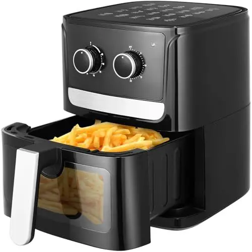 Produktbild: Heißluftfritteuse 4,5 L Heissluftfriteuse 1500W Airfryer XXL Multifunktionale Air Fryer mit Rezeptbuch ohne Öl für 1-6 Personen ohne BPA