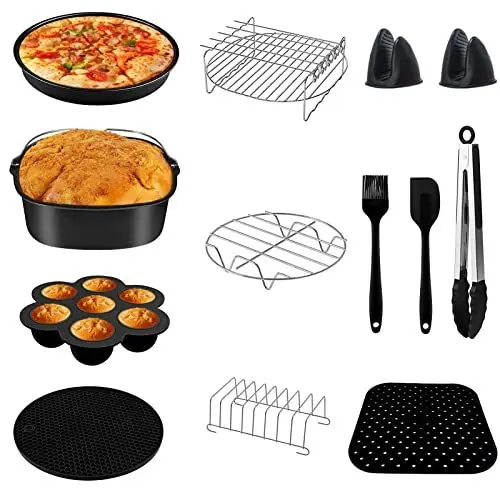 Produktbild: Airfryer xxl zubehör quadrat heißluftfritteuse,12er-Pack, heissluft fritteuse zubehör passt für COSORI PHILIPS INNSKY KLAMER PRINCESS NINJIA TEFAL 5,5L 6,2L air fryer