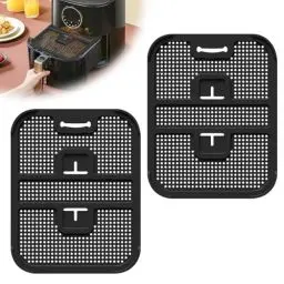 Produktbild: Heißluftfritteuse Zubehör, 2 Stück Spritzschutz für Ninja Foodi Max Dual Zone AF400EU& AF451EU, AF400DE & AF451DE, Hitzebeständige Matte für Luftfritteuse, Wiederverwendbar ninja airfryer zubehör