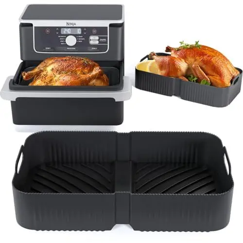 Produktbild: Heißluftfritteuse Zubehör für Ninja AF500EU AF500EUCP 10,4L, Silikonform für Heißluftfritteuse,Air Fryer Silikonmatte, Ninja Airfryer Zubehör (1x10.4L)