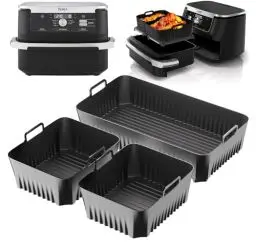 Produktbild: Heißluftfritteuse Zubehör für Ninja Af500DE 10,4L, Silikonform für Heißluftfritteuse 3 Stück Air Fryer Silikonmatte, Ninja Airfryer Zubehör