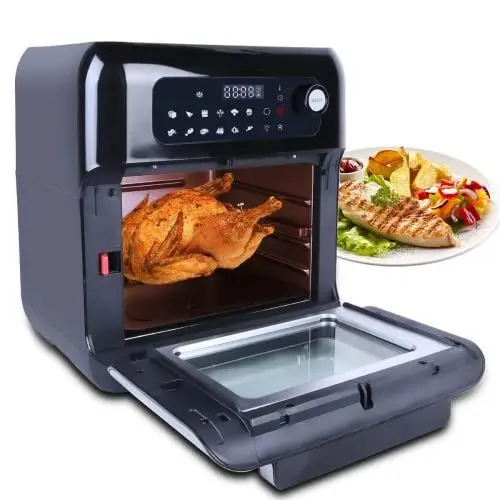 Produktbild: Heißluftfritteuse,10L Air fryer Fritteuse,Uten XXL Heißluft-ofen,12 in 1 Heissluftfritteuse mit digitalen LED-Display, 6 Zubehör & Rezeptbuch, Edelstahl,1500W