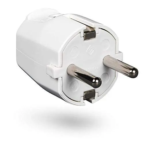 Produktbild: HEITECH PVC Schutzkontakt Stecker bruchsicher - Schutzkontaktstecker weiß, 250V, 16A, IP20 für Innenbereich - Schuko Stecker