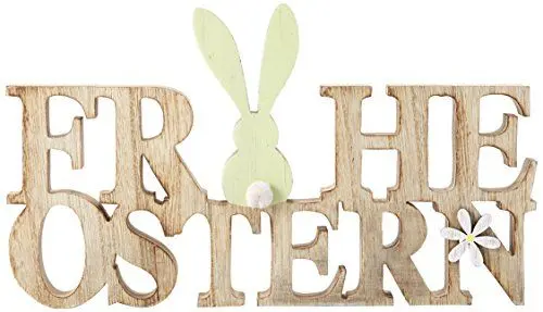 Produktbild: HEITMANN DECO Holz-Schriftzug Frohe Ostern, Natur/Grün, 30 X 2,5 X 17 Cm