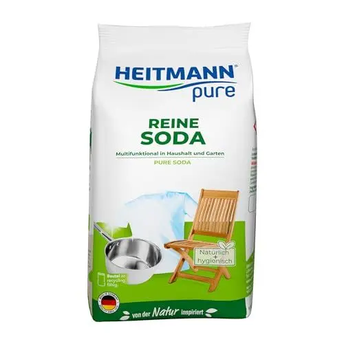 Produktbild: HEITMANN pure Reine Soda | Natürliches Reinigungspulver für Haushalt, Wäsche & Garten | Vielseitiges Hausmittel gegen Fett, Schmutz, Flecken & Gerüche | 500 g