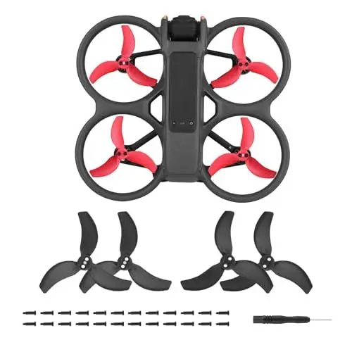 Produktbild: HeiyRC 8Pcs Avata 2 Propellers Zubehör, Ersatzklingenpropeller mit Schraubenwerkzeug für DJI Avata 2 Fly More Kit (4 STK. Schwarz+4 STK. Rot)