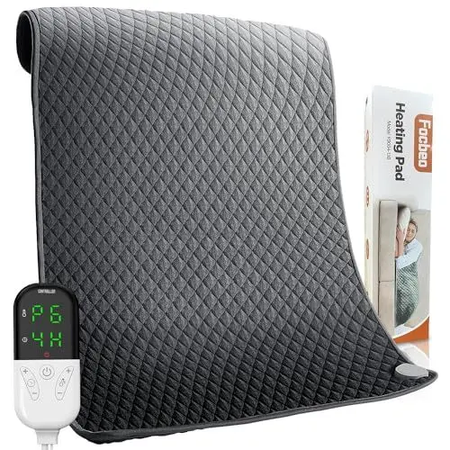 Produktbild: Heizkissen, Wärmekissen mit Abschaltautomatik und 6 Temperaturstufen, 80 x 60cm Heizkissen für Rücken, Nacken, Schulter, Baauch, Schnelles Aufheizen, Maschinenwaschbar