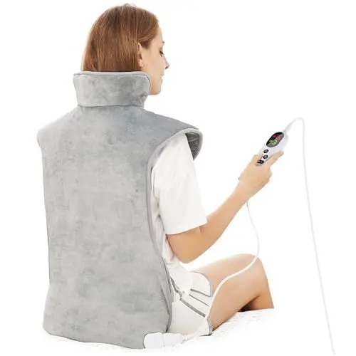 Produktbild: Heizkissen für Rücken Schulter Nacken 60x100cm Wärmekissen mit Abschaltautomatik, Schnelle Erwärmung, mit Taillenriemen, Rückenwärmer Heizdecke 6 Heizstufen, Auto-OFF-Timer, Flanellmaterial, Waschbar