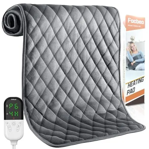 Produktbild: Heizkissen mit Abschaltautomatik, 80 x 40cm Wärmekissen mit 6 Temperaturstufen, Extra großes elektrisches Heizkissen für Rücken, Nacken, Schulter, Bauch und Knie, Maschinenwaschbar