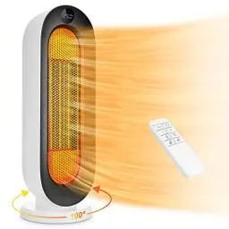 Produktbild: Heizlüfter, 2000 W Keramik-Elektroheizung mit Thermostat, Fernbedienung, Überhitzungs- und Kippschutz, 1-12 Std. Timer, 100° oszillierend, tragbar, Energiesparendes ECO-Modus