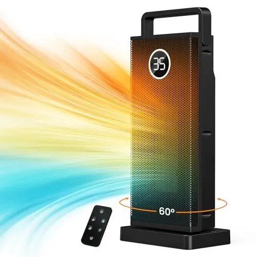 Produktbild: Heizlüfter Energiesparend, 2000W Intelligente Keramik Elektrische Heizung mit Fernbedienung, 3 Heizmodi, Leise Raumheizgerät mit Thermostat, 12-Std-Timer, Berhitzungs- & Kippschutz, YND-2000S