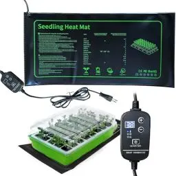 Produktbild: Heizmatte Pflanzen Graphen, Wärmematte für Sämling Germination, IP67 Wasserdichtes 20W Temperatur Heizkissen Mat Wärmer Bett Matte für Anzucht Gewächshaus oder Growbox (53*25 cm, mit Thermostat Timer)