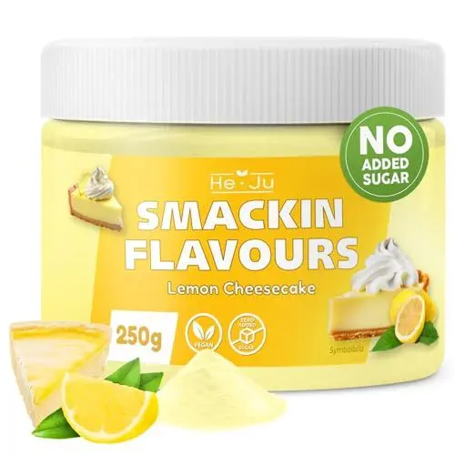 Produktbild: He-Ju Flavour Pulver Lemon Cheesecake 250g, vegan, Lemon Cheesecake Geschmackspulver zum Süßen fast ohne Kalorien