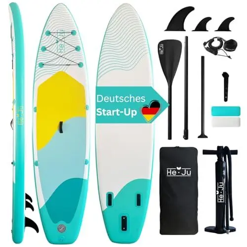 Produktbild: He-Ju SUP Stand Up Paddling Board SUP, 335 x 84 x 15cm, Aufblasbar und Wasserdicht, für Anfänger und Fortgeschrittene, inklusive Zubehörteilen, Weihnachten