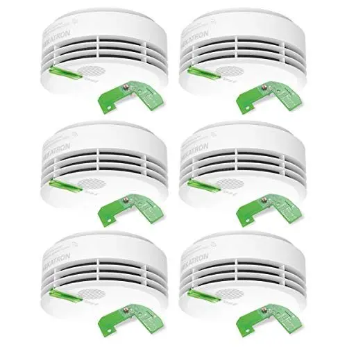 Produktbild: Hekatron Genius Plus X – Rauchmelder vernetzt 10 Jahre Batterie – mit Funkmodul Basis X – Testsieger Stiftung Warentest – Made in Germany – Funkrauchmelder Set – 6 Stück