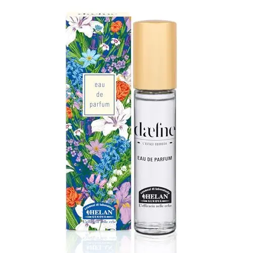 Produktbild: Helan Daefne - Damenduft Fiorito, Puderblüte, holzig mit Safran, Vanille, Rose und Lavendel, Eau de Parfum, perfekt als Geschenkidee für Damen, blumige Damenparfüme 10 ml, Weihnachtsgeschenke,
